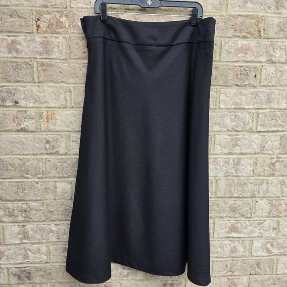 $139 New TALBOTS RIDING CAREER A-line SKIRT 100% ITALY WOOL BLACK NWT Size 14 - Picture 6 of 9